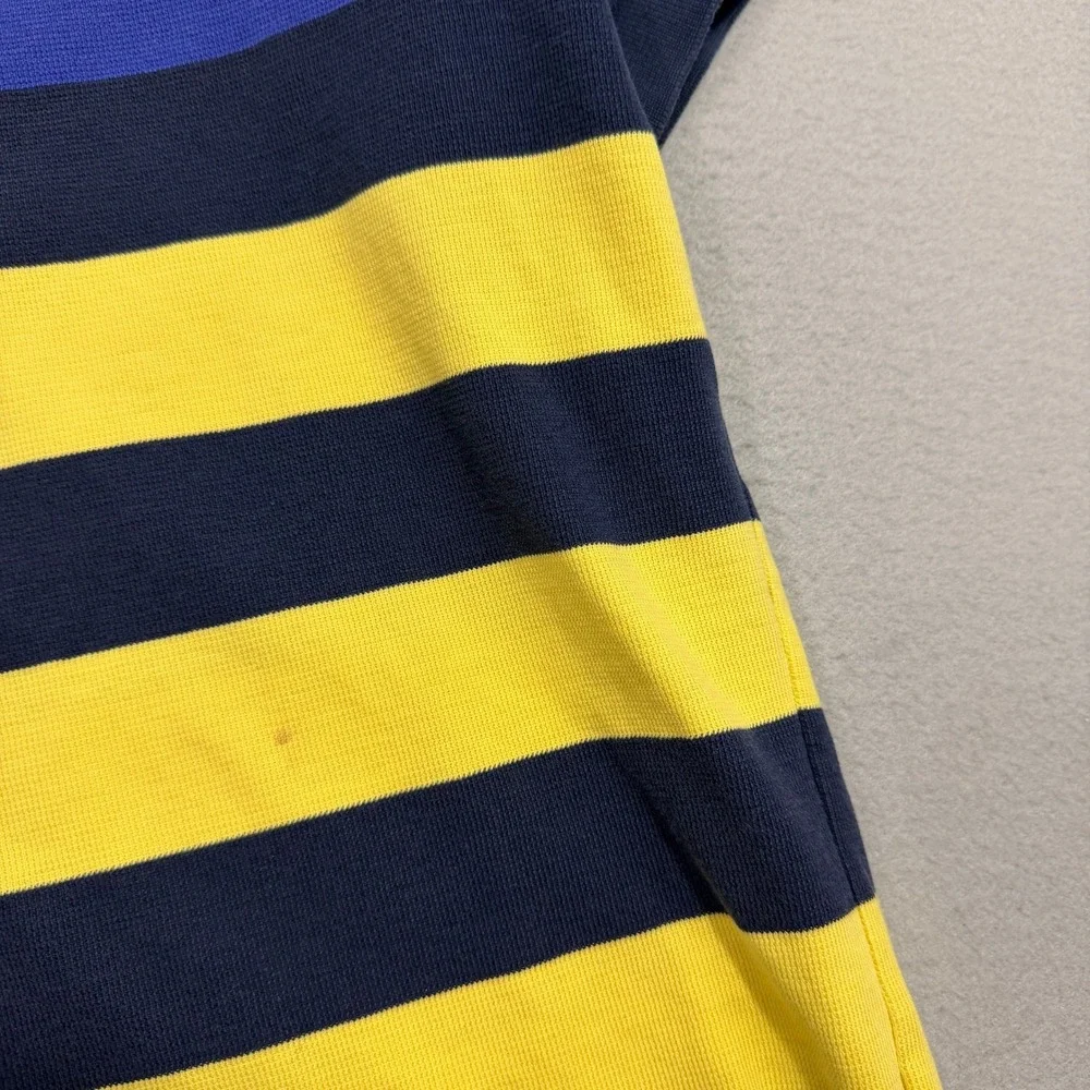 Vintage Polo Ralph Lauren Polo Men's XXL Yellow Blue Striped Short Sleeve Cotton